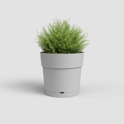 Artevasi Capri Wide Pot With Water Reserve, 30cm, Light Grey