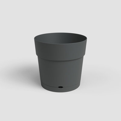 Artevasi Capri Wide Pot With Water Reserve, 40cm, Anthracite