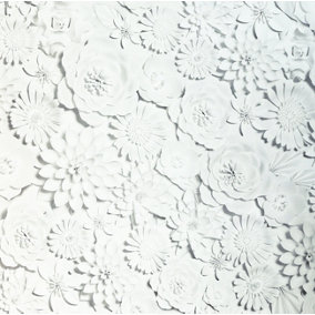 Arthouse 3D Flower Wall White Wallpaper