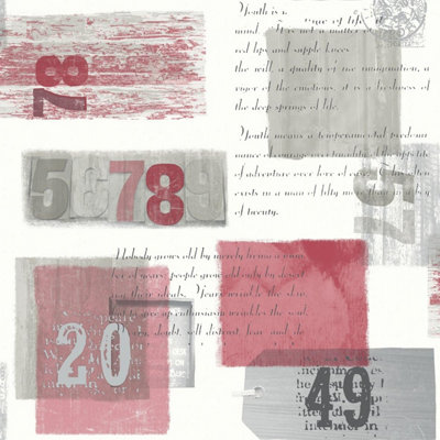 Arthouse 620002 Camden Vintage Love Letter Red Wallpaper Red  Love, Time Piece, Vintage