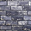 Arthouse Artistick Metallic Blue Brick Wall Wallpaper Peel & Stick Self Adhesive