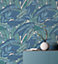 Arthouse Banana Leaves Blue Green Wallpaper Botanical Modern Paste The Wall