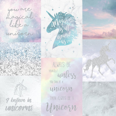 Arthouse Believe in Unicorns Multicoloured Wallpaper 698300
