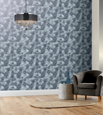 Arthouse Brush Texture Blue Wallpaper