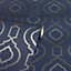 Arthouse Calico Trellis Wallpaper Geometric Textured Glitter Vinyl Navy Blue 921402