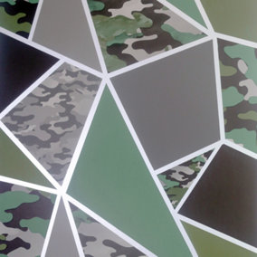 Arthouse Camo Fragments Green Wallpaper
