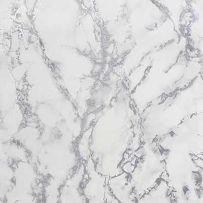 Arthouse Carrara Marble Silver Wallpaper