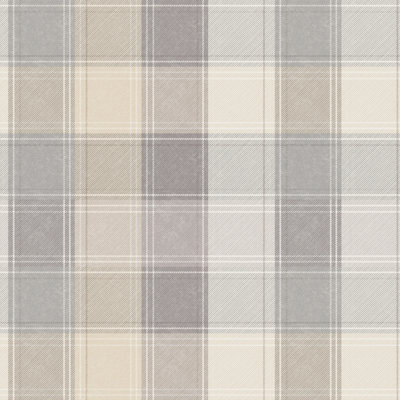 Arthouse Country Check Grey Wallpaper