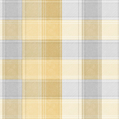 Arthouse Country Check Ochre Wallpaper