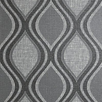Arthouse Curve Charcoal Wallpaper