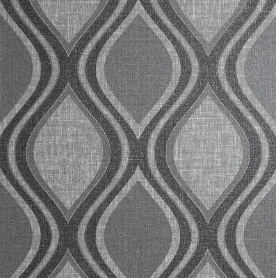 Arthouse Curve Charcoal Wallpaper