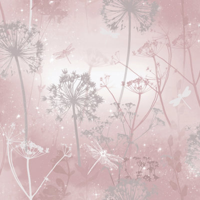 Arthouse Damselfly Blush Wallpaper