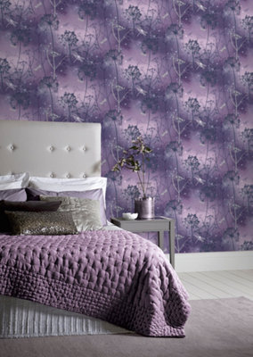 Arthouse Damselfly Purple Wallpaper