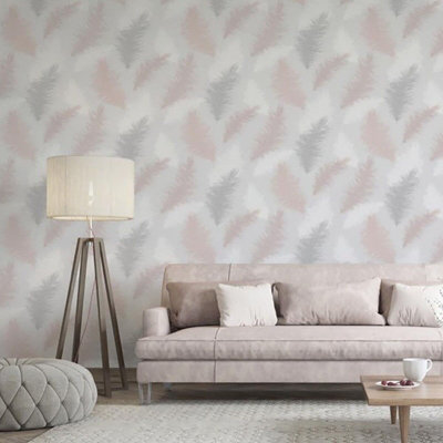 Pink grey clearance wallpaper