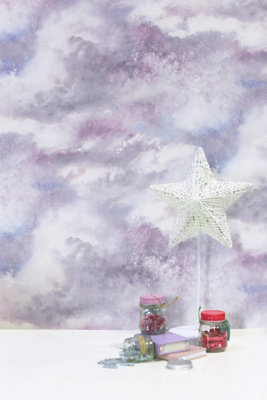 Arthouse Diamond Galaxy Lilac Glitter Wallpaper 260008