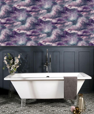 Arthouse Diamond Galaxy Purple Blush & Lilac Cloud Wallpaper