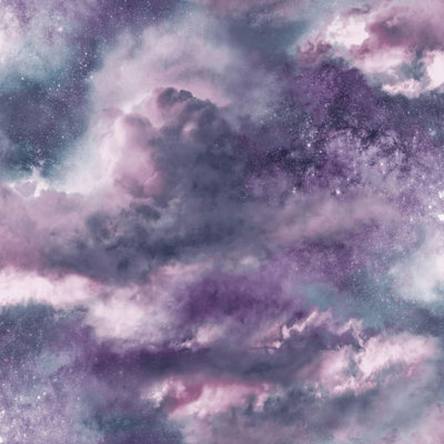 Arthouse Diamond Galaxy Purple Blush & Lilac Cloud Wallpaper