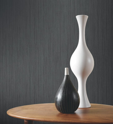 Arthouse Diamond Plain Black Wallpaper