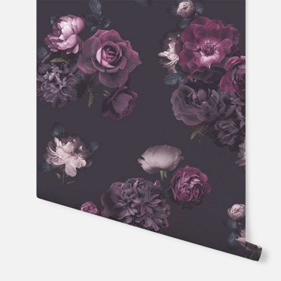 Arthouse Euphoria Floral Plum Wallpaper