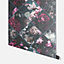 Arthouse Floral Collage Plum & Teal Wallpaper