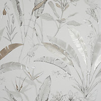 Arthouse Floral Jungle Neutral Wallpaper