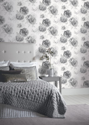 Arthouse Flower Garden Mono Wallpaper