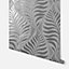 Arthouse Foil Embossed Leaf Silver Wallpaper