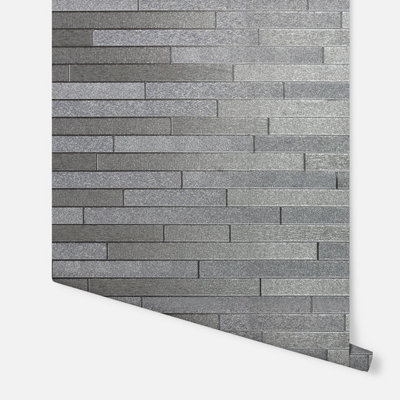Arthouse Foil Slate Silver Wallpaper