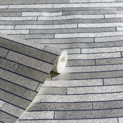 Arthouse Foil Slate Silver Wallpaper