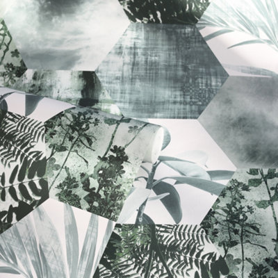 Arthouse Foliage Hex Green Wallpaper