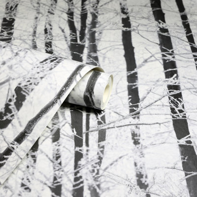 Arthouse Frosted Wood Silver Wallpaper