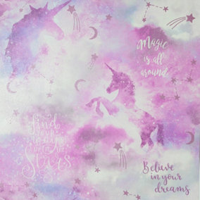 Arthouse Galaxy Unicorn Blush Multi Wallpaper
