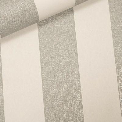 Arthouse Glitterati Stripe Platinum White Silver Luxury Textured Vinyl