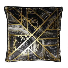 Arthouse Gold Marble Geometric Cushion 005312