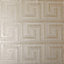 Arthouse Greek Key Foil Champagne Wallpaper