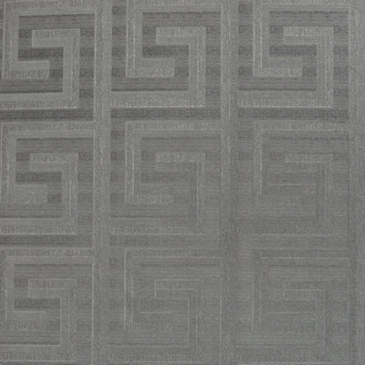 Arthouse Greek Key Foil Gunmetal Wallpaper