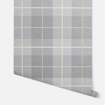 thumbnail image 2 of Arthouse Heritage Grey Metallic Silver Check Texture Geometric Wallpaper – 251906 – 10m X 0.53m 2 of 5