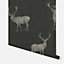 Arthouse Heritage Stag Charcoal/Copper Wallpaper