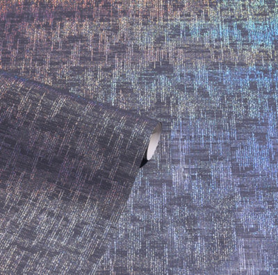 Arthouse Holographic Texture Charcoal Wallpaper