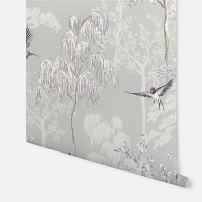 Arthouse Japanese Garden Grey Wallpaper