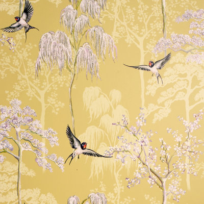 Arthouse Japanese Garden Ochre Wallpaper