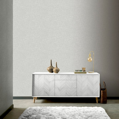 Arthouse Linen Texture Light Grey Wallpaper