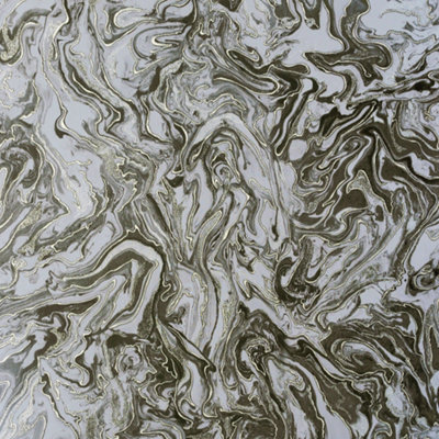 Arthouse Liquid Marble Charcoal Wallpaper