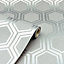 Arthouse Luxe Hexagon Silver Wallpaper