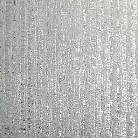 Arthouse Luxe Industrial Stripe Silver Wallpaper