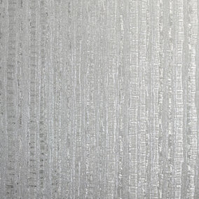 Arthouse Luxe Industrial Stripe Silver Wallpaper