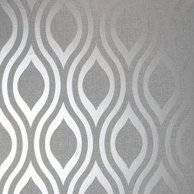 Arthouse Luxe Ogee Silver Wallpaper