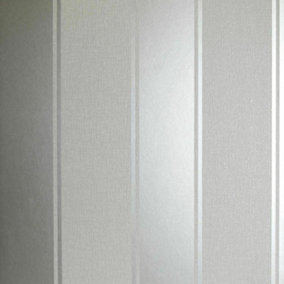 Arthouse Luxe Stripe Metallic Silver Grey Textured Vinyl Large Stripes Wallpaper