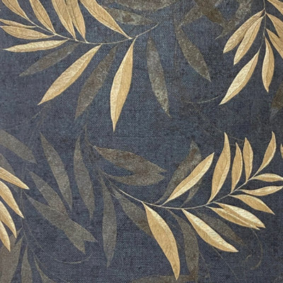 Arthouse Luxury Leaf Navy Champagne Arthouse