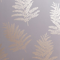 Arthouse Metallic Fern Charcoal/Rose Gold Wallpaper